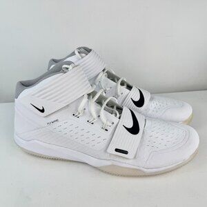 Men's 16 - NIKE Force Savage Turf Mid Football Cleats White/Black AQ8130-100